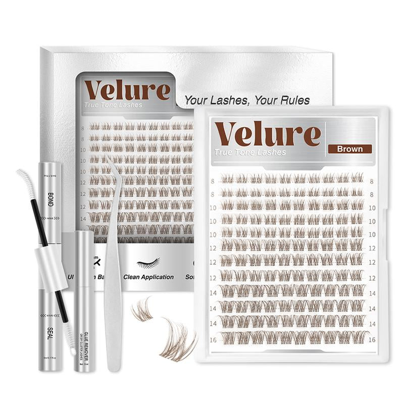Trending Brown Lash Collection | Dark & Light Brown Velure Flaunt | Flawless for Fair/Dark Hair | Reusable, Lightweight & Natural Brown Flora Brown Venus Natural Daily, Volumn Style | Beginner-Friendly | DIY Lashes