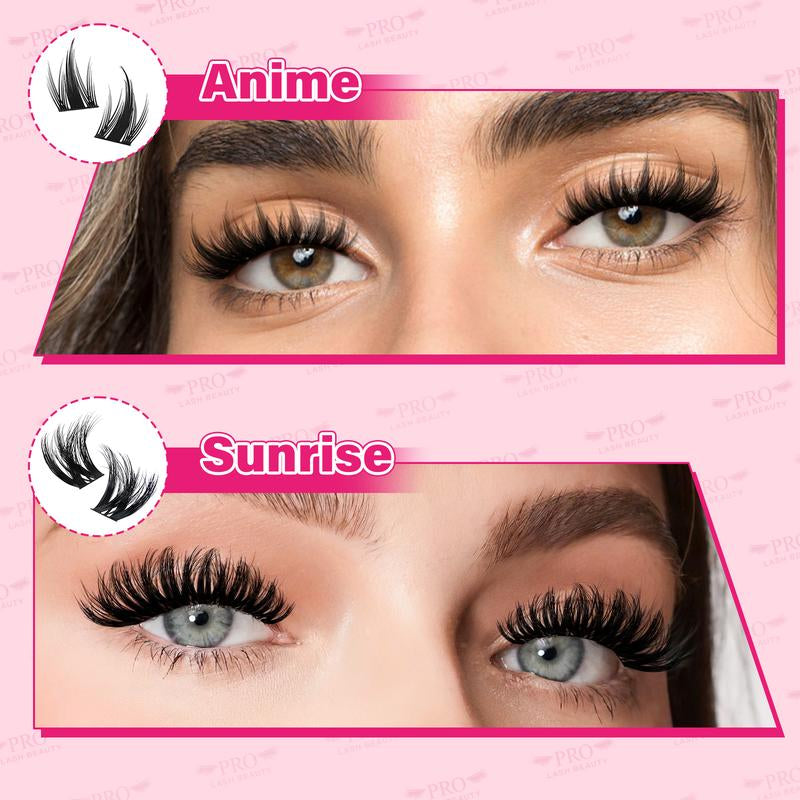 Prolashbeauty Sunrise Lashes Cluster Lash Extension Kit DIY Eyelashes Extensions C D Curl Makeup