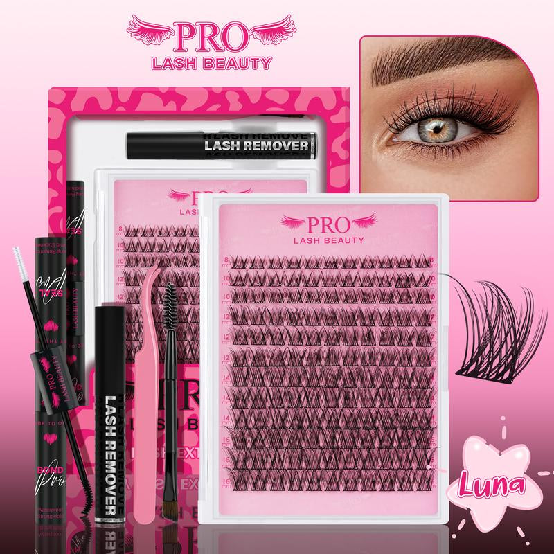 Prolashbeauty Sunrise Lashes Cluster Lash Extension Kit DIY Eyelashes Extensions C D Curl Makeup