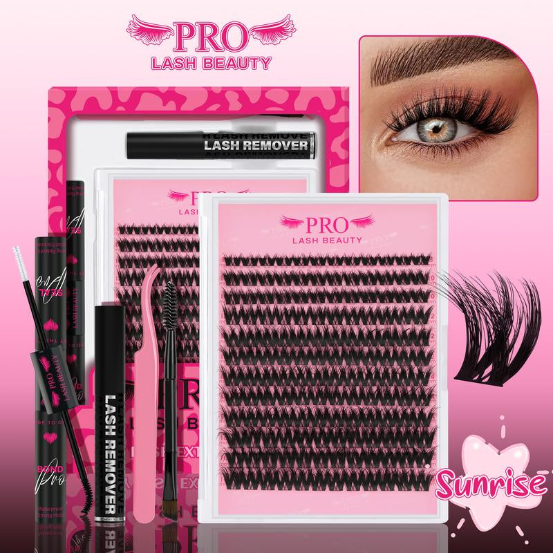 Prolashbeauty Sunrise Lashes Cluster Lash Extension Kit DIY Eyelashes Extensions C D Curl Makeup