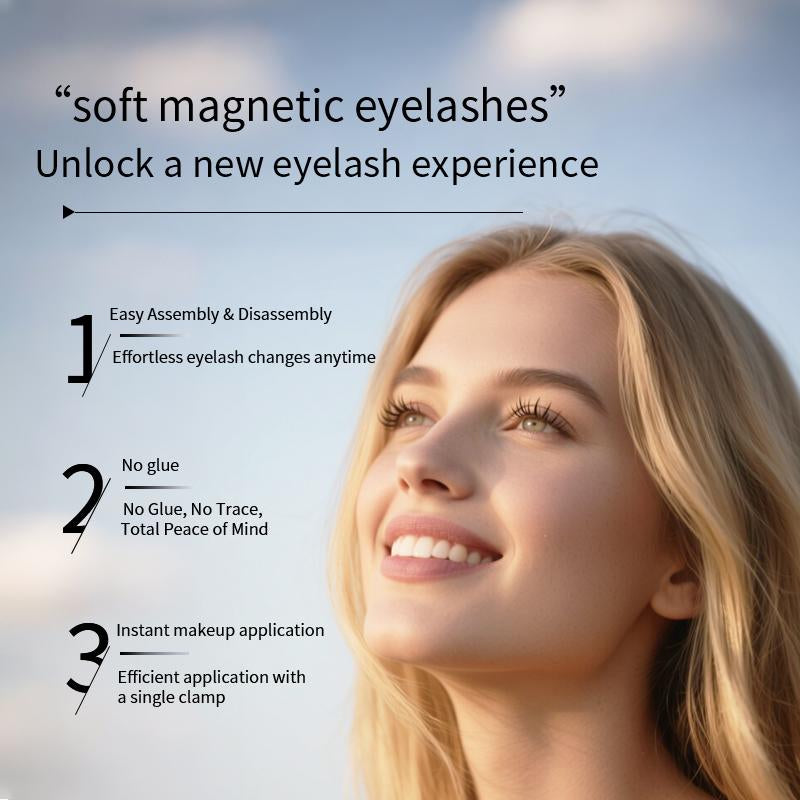 Mosty Soft Magnetic Eyelashes All-In-One Box, Reusable, Glue-Free, Waterproof, Lightweight, Natural Style Makeup and Non Makeup#Tiktokshopbacktoschool