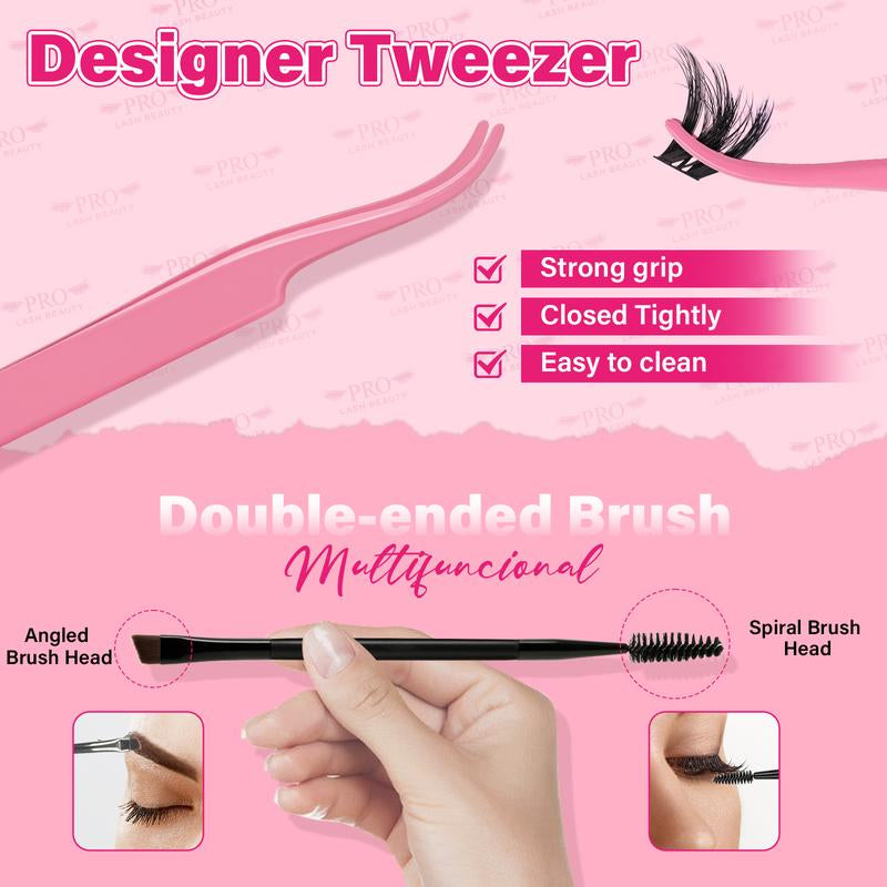 Prolashbeauty Sunrise Lashes Cluster Lash Extension Kit DIY Eyelashes Extensions C D Curl Makeup