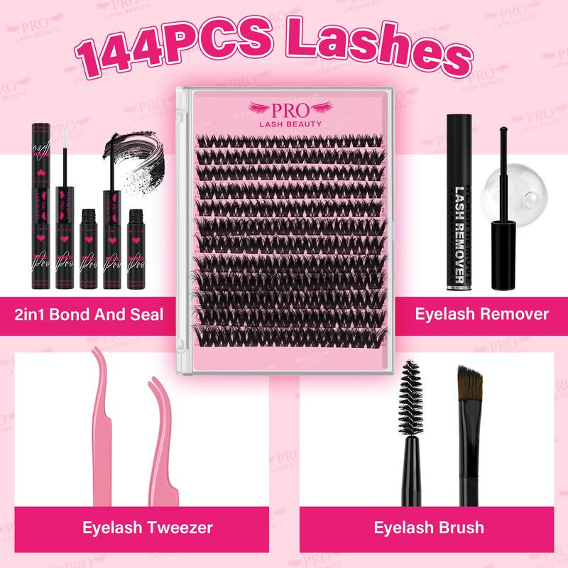 Prolashbeauty Sunrise Lashes Cluster Lash Extension Kit DIY Eyelashes Extensions C D Curl Makeup