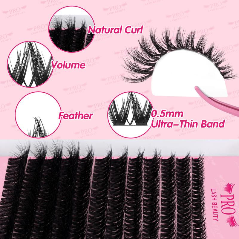 Prolashbeauty Sunrise Lashes Cluster Lash Extension Kit DIY Eyelashes Extensions C D Curl Makeup