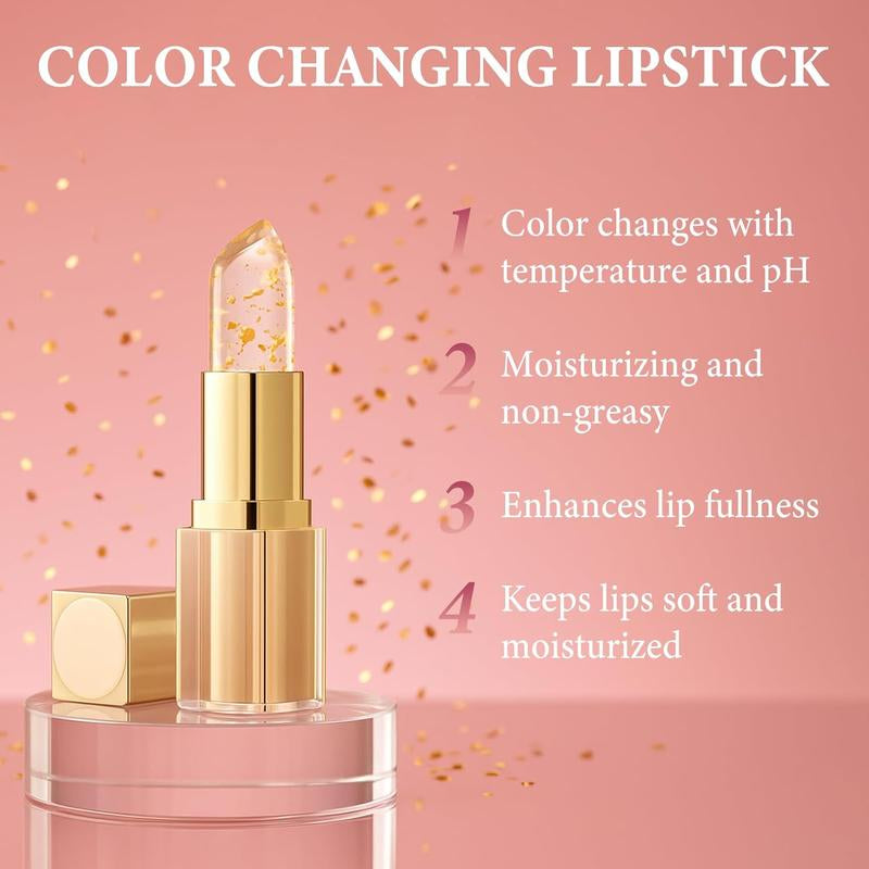 2Pcs Transferproof Color Changing Lipstick Long Lasting Ahydrating Lip Balm Moisturizing Temperature-Sensitive Color Change Moisture Moisturizer Hydrate Long Hydrating Gloss Lipgloss Cosmetic Glossy Luxury Plumping Ph Lipstick Color for Girls & Women