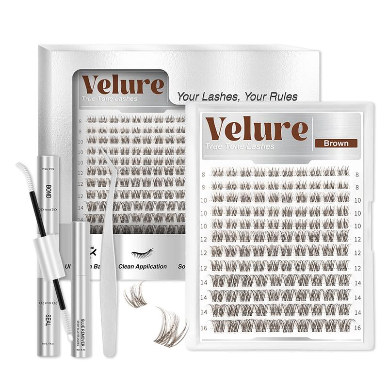 Trending Brown Lash Collection | Dark & Light Brown Velure Flaunt | Flawless for Fair/Dark Hair | Reusable, Lightweight & Natural Brown Flora Brown Venus Natural Daily, Volumn Style | Beginner-Friendly | DIY Lashes